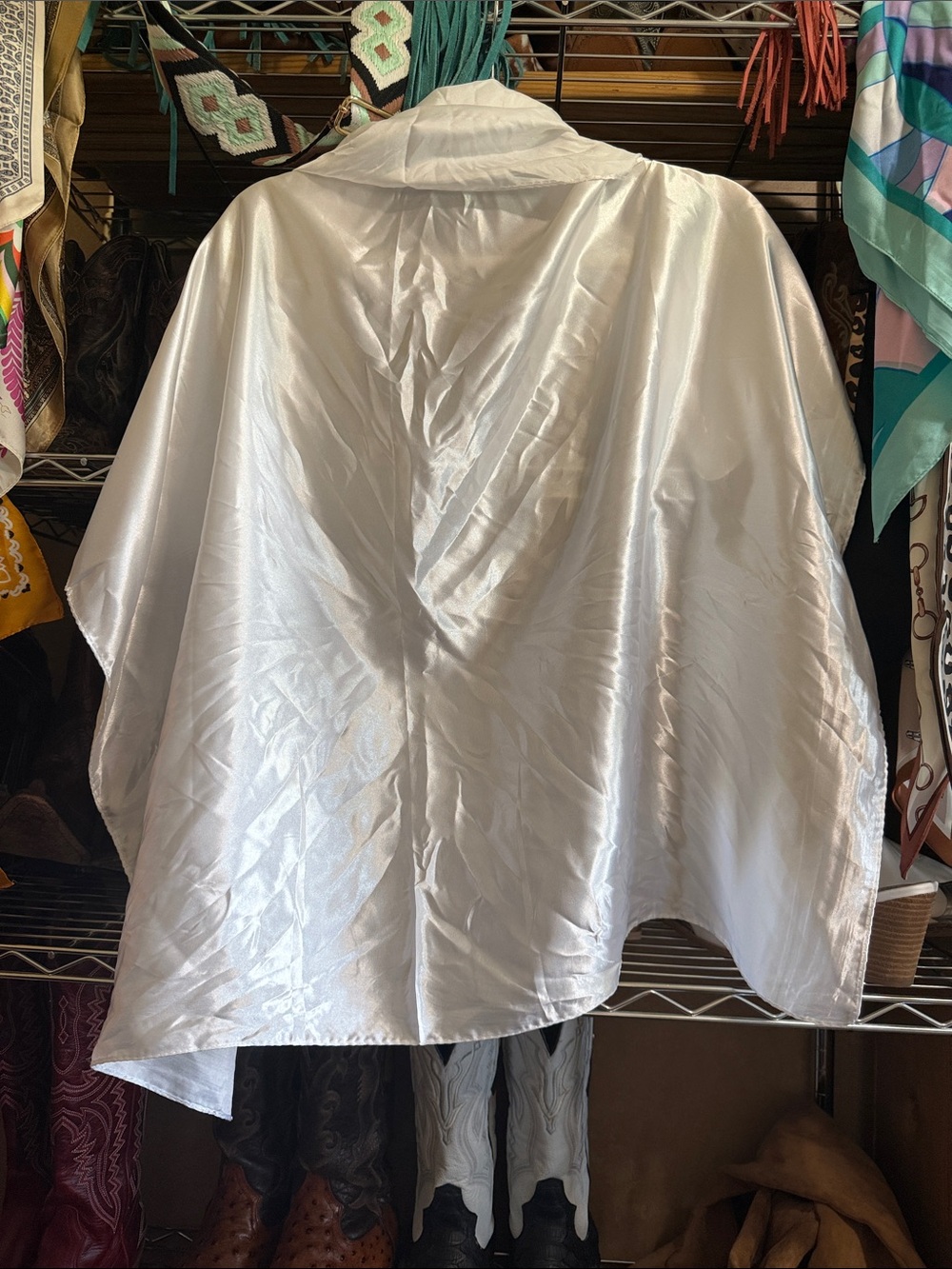 Satin White Capelet / Shawl